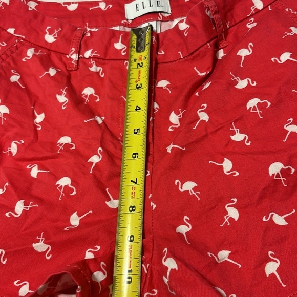 Elle Hot Pink Flamingo Print Chino Shorts size 2 - Picture 5 of 8